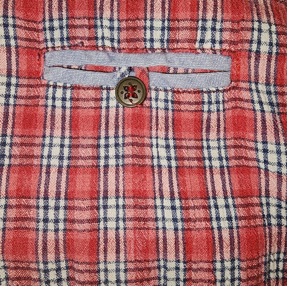 Koret City Blues short-sleeve plaid large female dress shirt. - Picture 2 of 4